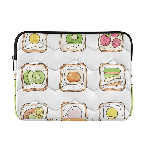 FORMRS 13-13.3 inch Laptop Sleeve Case Soft Carrying Quilted Computer Bag Cover, Toasts Pattern