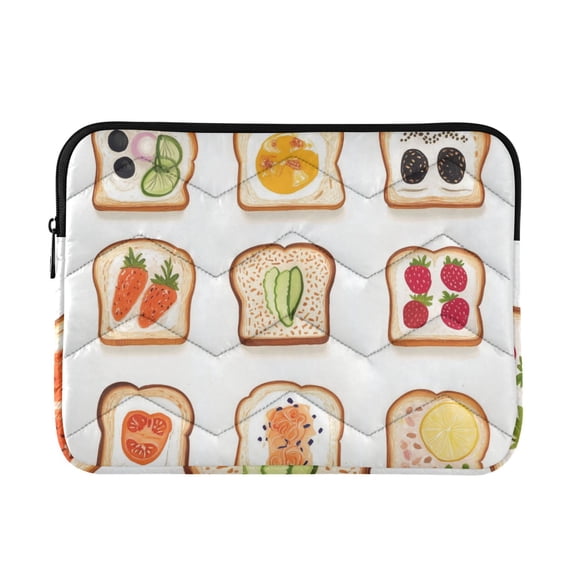 FORMRS 13-13.3 inch Laptop Sleeve Case Soft Carrying Quilted Computer Bag Cover, Various Toasts