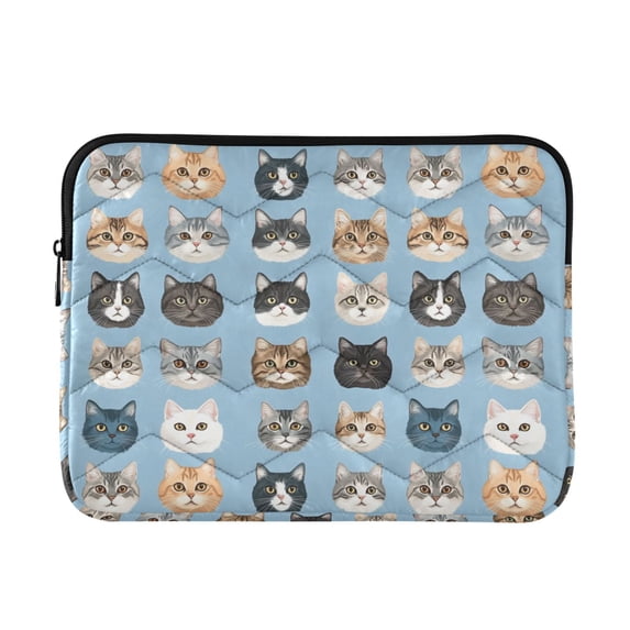 FORMRS 13"-13.3" Laptop Sleeve Protective Case Soft Carrying Quilted Computer Bag Cover, Vibrant Cute Cat
