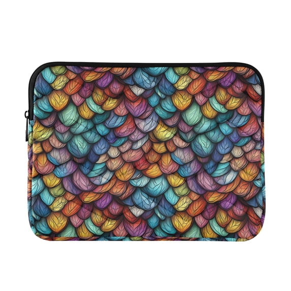 FORMRS 13-13.3 inch Laptop Sleeve Case Soft Carrying Quilted Computer Bag Cover, Vibrant Dragon Scales Pattern