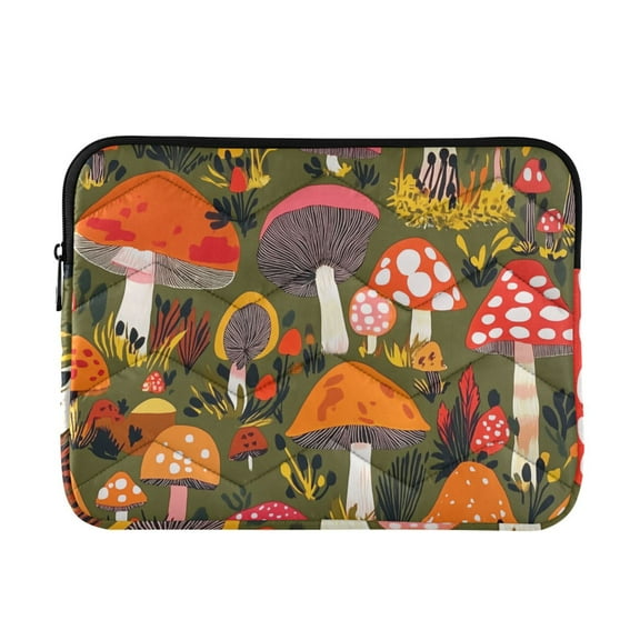 FORMRS 13-13.3 inch Laptop Sleeve Case Soft Carrying Quilted Computer Bag Cover, Vibrant Mushroom
