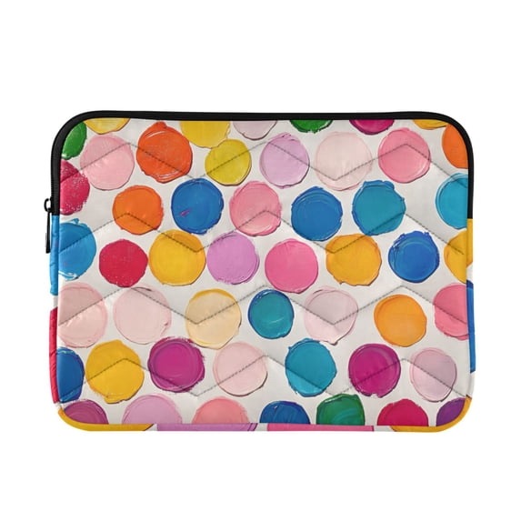 FORMRS 13"-13.3" Laptop Sleeve Protective Case Soft Carrying Quilted Computer Bag Cover, Watercolor Circles