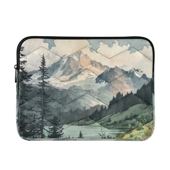 FORMRS 13-13.3 inch Laptop Sleeve Case Soft Carrying Quilted Computer Bag Cover, Watercolor Mountatin