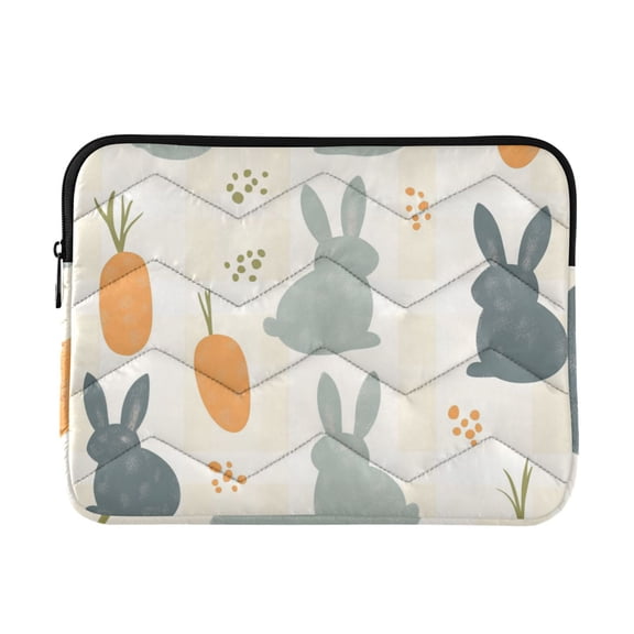 FORMRS 13"-13.3" Laptop Sleeve Protective Case Soft Carrying Quilted Computer Bag Cover, Whimsical Rabbits