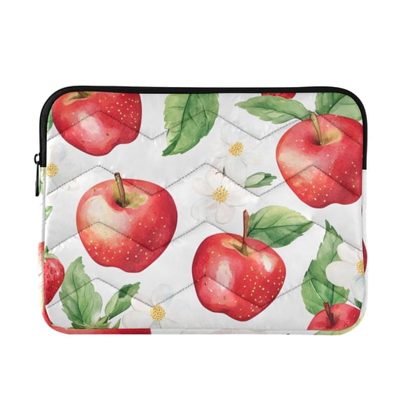 FORMRS 13"-13.3" Laptop Sleeve Protective Case Soft Carrying Quilted Computer Bag Cover, White Apple Pattern