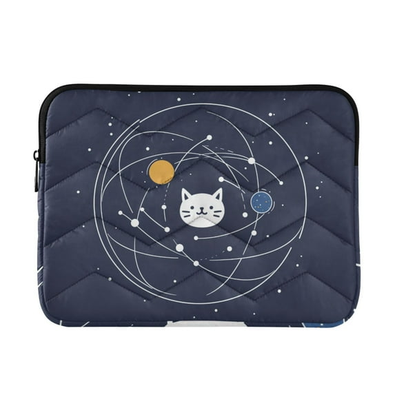 FORMRS 13-13.3 inch Laptop Sleeve Case Soft Carrying Quilted Computer Bag Cover, White Cat Planet