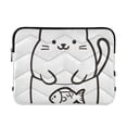 thumbnail image 1 of FORMRS 13"-13.3" Laptop Sleeve Protective Case Soft Carrying Quilted Computer Bag Cover, White Chubby Cat, 1 of 7