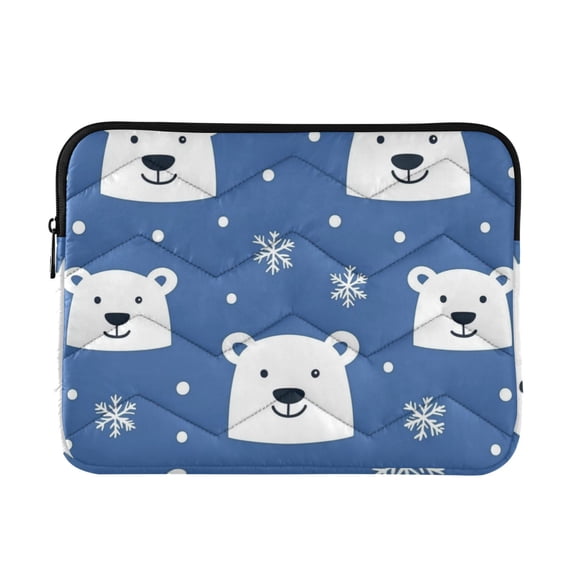 FORMRS 13-13.3 inch Laptop Sleeve Case Soft Carrying Quilted Computer Bag Cover, White Polar Bear