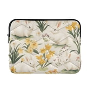 FORMRS 13"-13.3" Laptop Sleeve Protective Case Soft Carrying Quilted Computer Bag Cover, White Rabbits