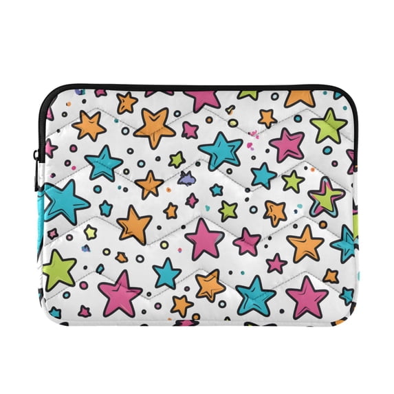 FORMRS 13-13.3 inch Laptop Sleeve Case Soft Carrying Quilted Computer Bag Cover, White Stars