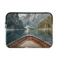 thumbnail image 1 of FORMRS 13-13.3 inch Laptop Sleeve Case Soft Carrying Quilted Computer Bag Cover, Wooden Boat, 1 of 7
