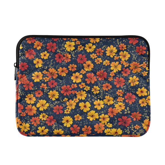 FORMRS 13-13.3 inch Laptop Sleeve Case Soft Carrying Quilted Computer Bag Cover, Yellow Floral