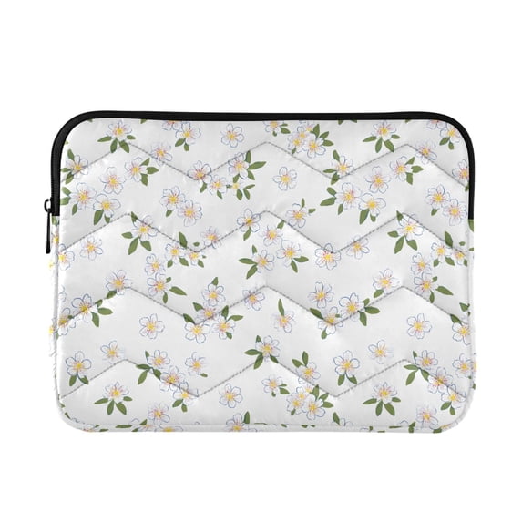 FORMRS 13-13.3 inch Laptop Sleeve Case Soft Carrying Quilted Computer Bag Cover, Yellow Flower Pattern