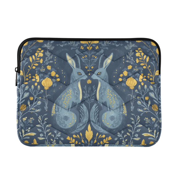 FORMRS 13-13.3 inch Laptop Sleeve Case Soft Carrying Quilted Computer Bag Cover, Yellow Forest Pattern