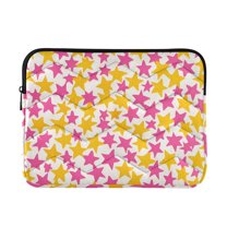 FORMRS 13-13.3 inch Laptop Sleeve Case Soft Carrying Quilted Computer Bag Cover, Yellow Stars Pattern