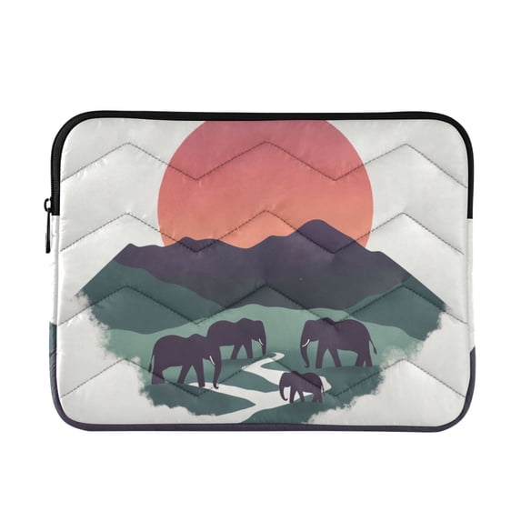 FORMRS 15-15.6 inch Laptop Sleeve Case Soft Carrying Quilted Computer Bag Cover, Abstract Elephant