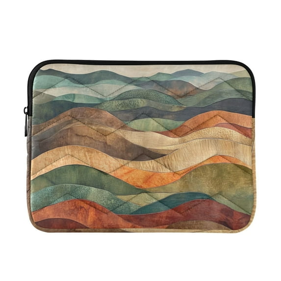 FORMRS 15-15.6 inch Laptop Sleeve Case Soft Carrying Quilted Computer Bag Cover, Abstract Wavy Landscape