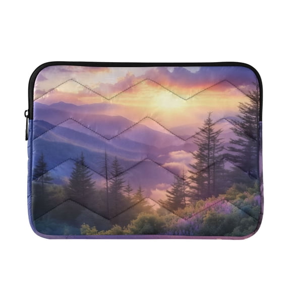 FORMRS 15"-15.6" Laptop Sleeve Protective Case Soft Carrying Quilted Computer Bag Cover, Beautiful Mountain