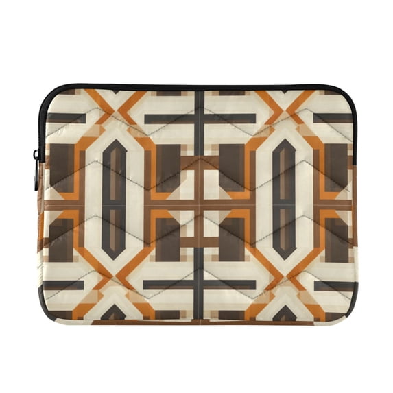 FORMRS 15-15.6 inch Laptop Sleeve Case Soft Carrying Quilted Computer Bag Cover, Beige Geometric