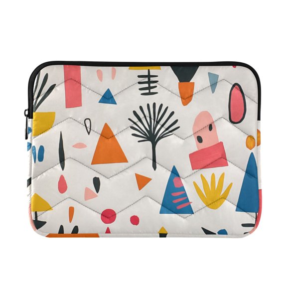 FORMRS 15-15.6 inch Laptop Sleeve Case Soft Carrying Quilted Computer Bag Cover, Beige Geometric