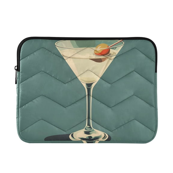 FORMRS 15"-15.6" Laptop Sleeve Protective Case Soft Carrying Quilted Computer Bag Cover, Beige Martini