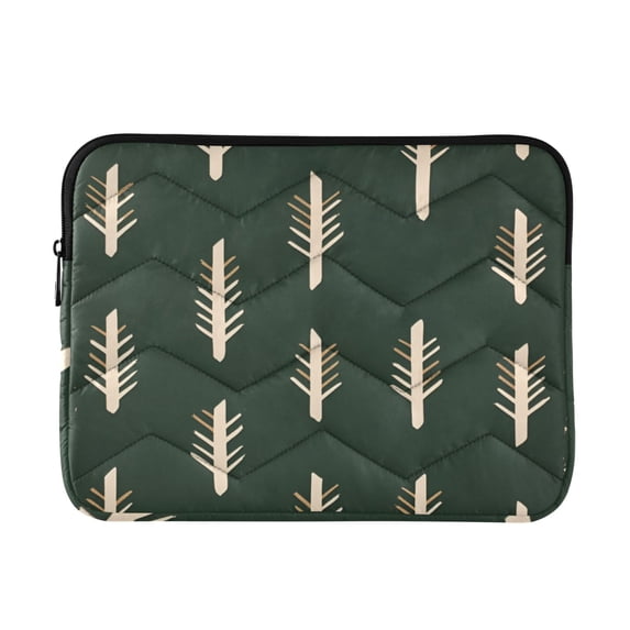 FORMRS 15-15.6 inch Laptop Sleeve Case Soft Carrying Quilted Computer Bag Cover, Beige Plants