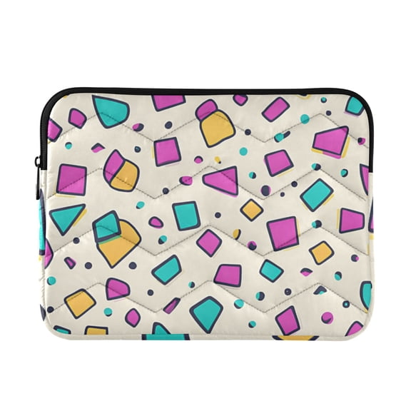 FORMRS 15-15.6 inch Laptop Sleeve Case Soft Carrying Quilted Computer Bag Cover, Beige Retro Pattern