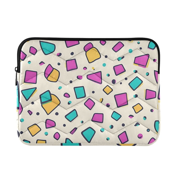 FORMRS 15-15.6 inch Laptop Sleeve Case Soft Carrying Quilted Computer Bag Cover, Beige Retro Pattern