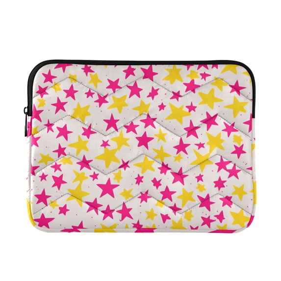 FORMRS 15"-15.6" Laptop Sleeve Protective Case Soft Carrying Quilted Computer Bag Cover, Beige Stars