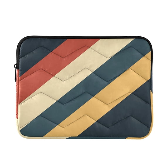 FORMRS 15"-15.6" Laptop Sleeve Protective Case Soft Carrying Quilted Computer Bag Cover, Beige Stripes