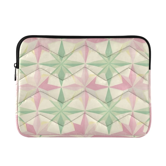 FORMRS 15"-15.6" Laptop Sleeve Protective Case Soft Carrying Quilted Computer Bag Cover, Beige Symmetrical Stars