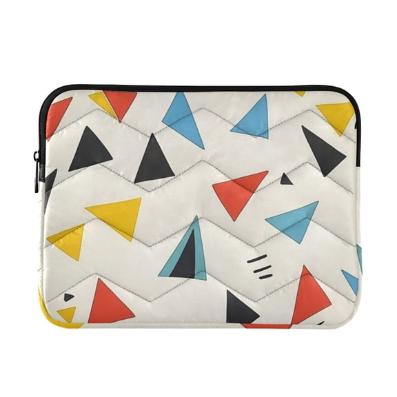 FORMRS 15"-15.6" Laptop Sleeve Protective Case Soft Carrying Quilted Computer Bag Cover, Beige Triangles