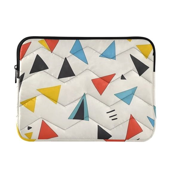 FORMRS 15"-15.6" Laptop Sleeve Protective Case Soft Carrying Quilted Computer Bag Cover, Beige Triangles