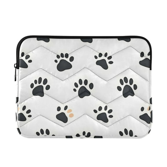 FORMRS 15"-15.6" Laptop Sleeve Protective Case Soft Carrying Quilted Computer Bag Cover, Black Cartoon Cat Paw