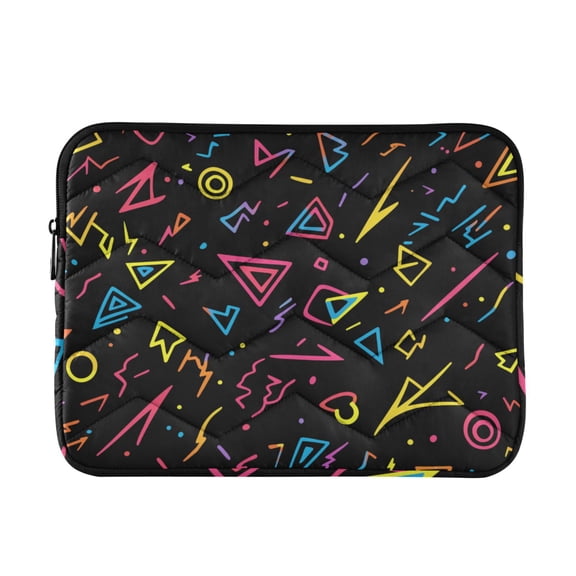 FORMRS 15-15.6 inch Laptop Sleeve Case Soft Carrying Quilted Computer Bag Cover, Black Neon Lightning