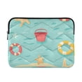 thumbnail image 1 of FORMRS 15"-15.6" Laptop Sleeve Protective Case Soft Carrying Quilted Computer Bag Cover, Blue Beach Pattern, 1 of 7