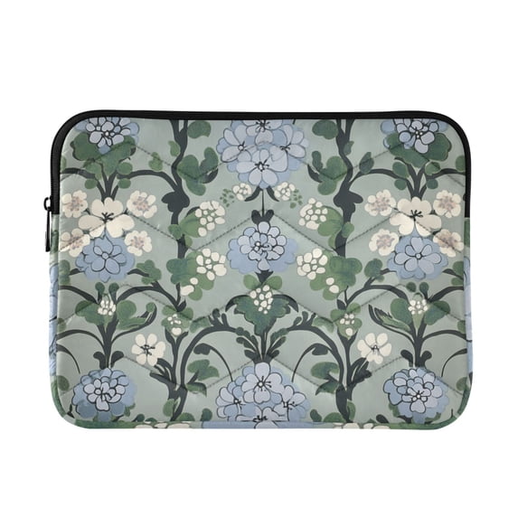 FORMRS 15"-15.6" Laptop Sleeve Protective Case Soft Carrying Quilted Computer Bag Cover, Blue Blossom