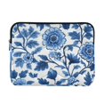 thumbnail image 1 of FORMRS 15"-15.6" Laptop Sleeve Protective Case Soft Carrying Quilted Computer Bag Cover, Blue Floral Pattern, 1 of 7