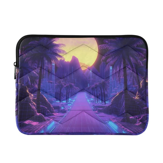 FORMRS 15-15.6 inch Laptop Sleeve Case Soft Carrying Quilted Computer Bag Cover, Blue Road