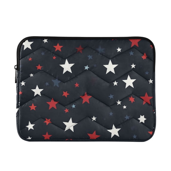 FORMRS 15"-15.6" Laptop Sleeve Protective Case Soft Carrying Quilted Computer Bag Cover, Blue Stars Pattern