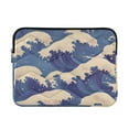 thumbnail image 1 of FORMRS 15"-15.6" Laptop Sleeve Protective Case Soft Carrying Quilted Computer Bag Cover, Blue Wave Pattern, 1 of 7