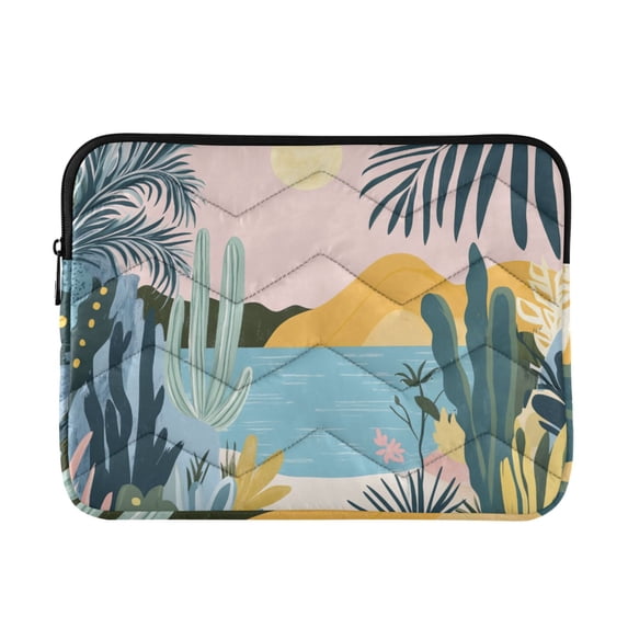 FORMRS 15"-15.6" Laptop Sleeve Protective Case Soft Carrying Quilted Computer Bag Cover, Boho Style Sun