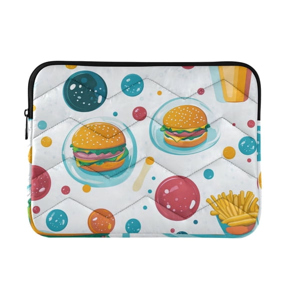 FORMRS 15-15.6 inch Laptop Sleeve Case Soft Carrying Quilted Computer Bag Cover, Bubbles Hamburger