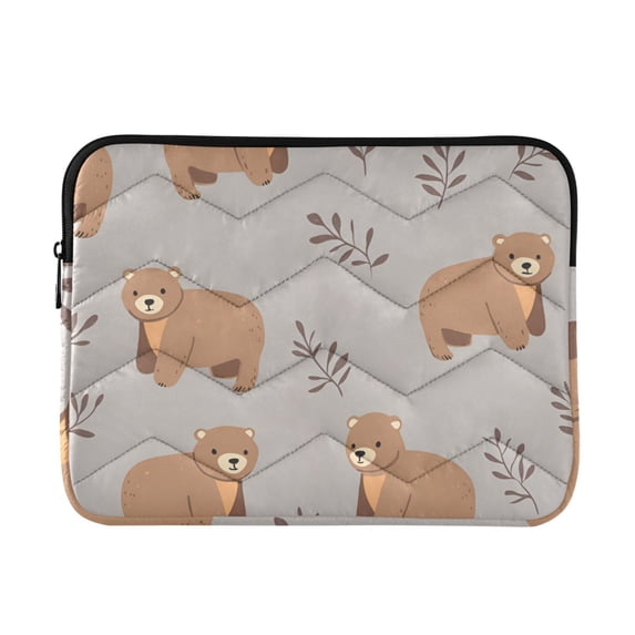 FORMRS 15-15.6 inch Laptop Sleeve Case Soft Carrying Quilted Computer Bag Cover, Cartoon Bear