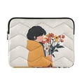 thumbnail image 1 of FORMRS 15-15.6 inch Laptop Sleeve Case Soft Carrying Quilted Computer Bag Cover, Cartoon Flowers, 1 of 7