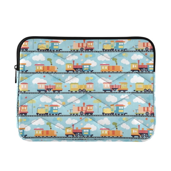 FORMRS 15-15.6 inch Laptop Sleeve Case Soft Carrying Quilted Computer Bag Cover, Cartoon Train Pattern