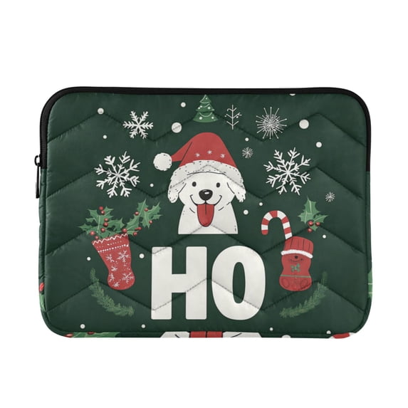 FORMRS 15-15.6 inch Laptop Sleeve Case Soft Carrying Quilted Computer Bag Cover, Christmas Dog