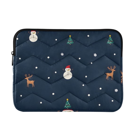 FORMRS 15-15.6 inch Laptop Sleeve Case Soft Carrying Quilted Computer Bag Cover, Christmas Whimsy