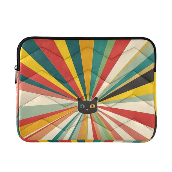 FORMRS 15"-15.6" Laptop Sleeve Protective Case Soft Carrying Quilted Computer Bag Cover, Colorful Cat