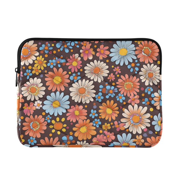 FORMRS 15-15.6 inch Laptop Sleeve Case Soft Carrying Quilted Computer Bag Cover, Colorful Flowers